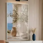 Tek Parça Beyaz Metal Çerçeveli Temperli Cam Baskılı Duvar Tablo — Bej Zeytin