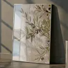 Tek Parça Gümüş Metal Çerçeveli Gerçek Cama Baskılı Duvar Tablo — Yeşil Akdeniz