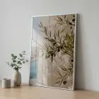 Tek Parça Gümüş Metal Çerçeveli Gerçek Cama Baskılı Duvar Tablo — Yeşil Akdeniz