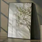 Tek Parça Siyah Metal Çerçeveli Gerçek Kırılmaz Cam Duvar Tablo — Yeşil Zeytin