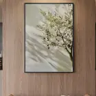 Tek Parça Siyah Metal Çerçeveli Gerçek Kırılmaz Cam Duvar Tablo — Yeşil Zeytin