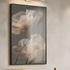 Tek Parça Siyah Metal Çerçeveli Temperli Cam Baskılı Duvar Tablo — Bej Şeffaf