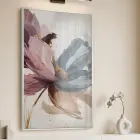 Tekli Beyaz Metal Çerçeveli Temperli Cam Baskılı Soyut Tablo — Çok Renkli Ressam