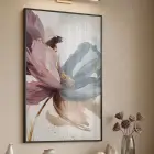 Tekli Siyah Metal Çerçeveli Gerçek Cama Baskılı Metal Duvar Tablo — Çok Renkli Ressam