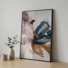 Tekli Siyah Metal Çerçeveli Gerçek Cama Baskılı Metal Duvar Tablo — Çok Renkli Ressam