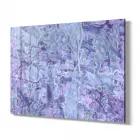 Mor Desenli Tekli Yatay Cam Tablo