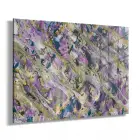 Mor Karışım Tonlar Tekli Yatay Cam Tablo