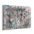 Renklerin Karışımı Tekli Yatay Cam Tablo