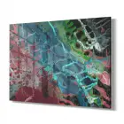 Renkli Desenler Soyut Tekli Yatay Cam Tablo