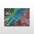 Renkli Desenler Soyut Tekli Yatay Cam Tablo