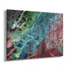 Renkli Desenler Soyut Tekli Yatay Cam Tablo