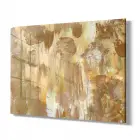 Sarı ve Kahve Tonlar Tekli Yatay Cam Tablo