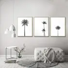 Siyah Beyaz Desenli Metal Çerçeveli Tablo Seti Altın