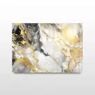 Siyah ve Altın Renkler Tekli Yatay Cam Tablo