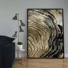 Siyah ve Altın Temalı Tekli Metal Çerçeveli Tablo