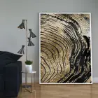 Siyah ve Altın Temalı Tekli Metal Çerçeveli Tablo