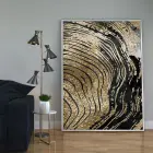 Siyah ve Altın Temalı Tekli Metal Çerçeveli Tablo