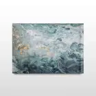 Siyah Yeşil Karışım Renkler Tekli Yatay Cam Tablo