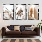 Soyut Çiçekler Temalı Pleksi Tablo Seti