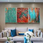 Soyut Tasarım Metal Çerçeveli Tablo Seti. Gümüş