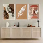 Soyut Tasarım Üçlü Metal Çerçeveli Tablo Seti