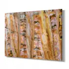 Turuncu Karışık Renkler Tekli Yatay Cam Tablo