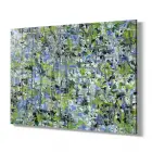 Yeşil Karışık Desenler Tekli Yatay Cam Tablo