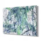 Yeşil Siyah Renk Geçişli Tekli Yatay Cam Tablo