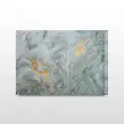 Yeşil Tonlar Tekli Yatay Cam Tablo