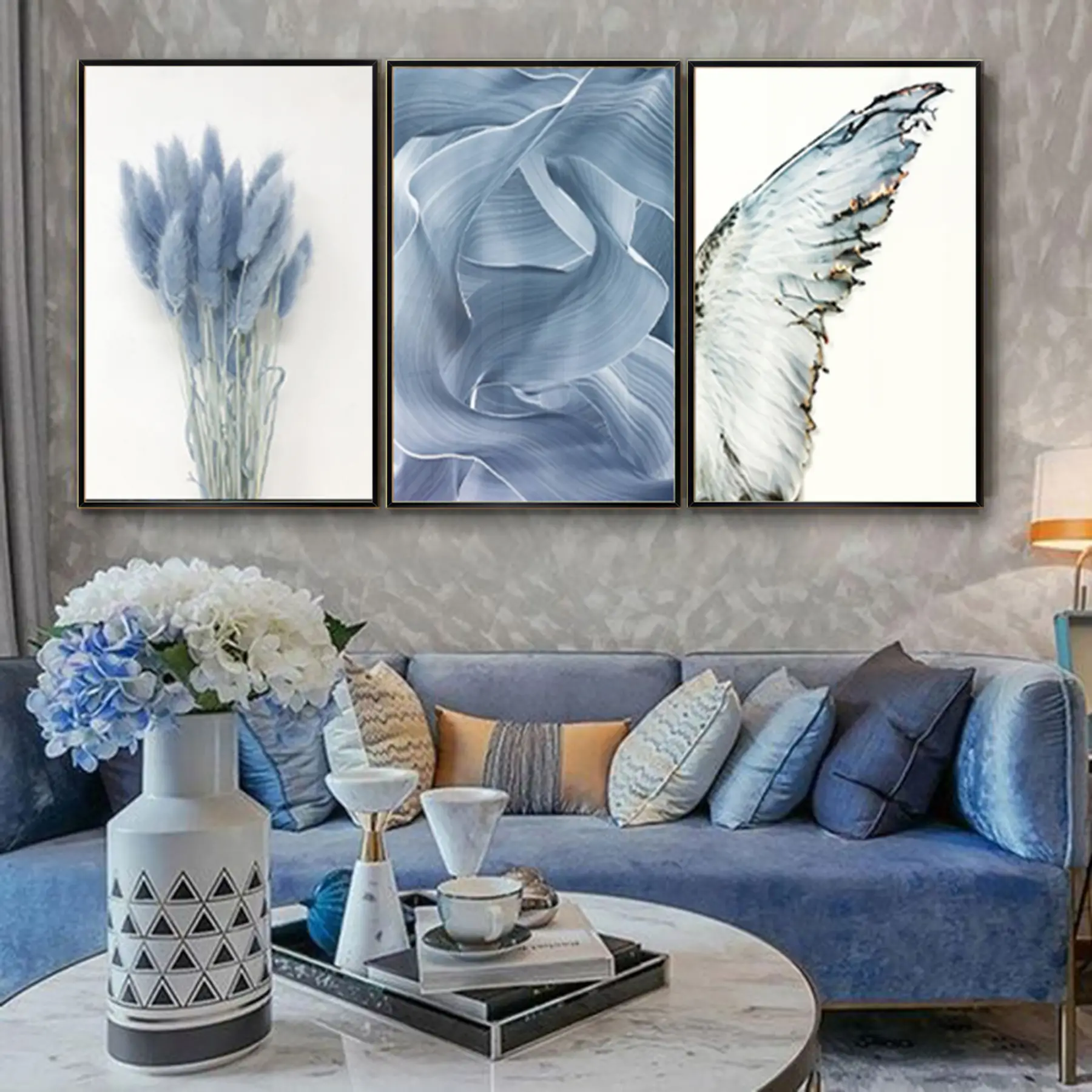 Alaçatı Renkler Kelebek Kanatlı Metal Çerçeveli Tablo Seti Siyah