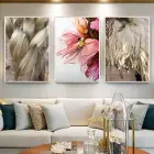 Gold Desenli Metal Çerçeveli Tablo Seti Beyaz