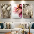 Gold Desenli Metal Çerçeveli Tablo Seti Gümüş