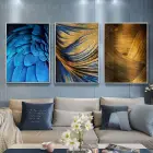 Mavi Tüy Gold Desenli Metal Çerçeveli Tablo Seti Gümüş