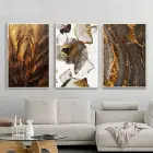 Ağaç Kabuğu Kahve Tonları Metal Çerçeveli Tablo Seti Beyaz