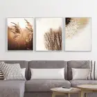 Çiçek Desenli Metal Çerçeveli Tablo Seti Gümüş