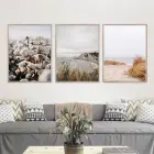 Bohem Renkler Çiçek Desenli Metal Çerçeveli Tablo Seti Gümüş