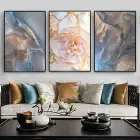 Renkli Çiçek Desenli Metal Çerçeveli Tablo Seti Siyah