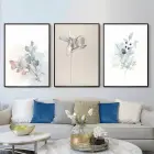 Bohem Renkler Çiçek Desenli Metal Çerçeveli Tablo Seti Siyah