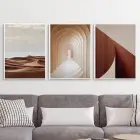 Tarz Tasarım Metal Çerçeveli Tablo Seti Beyaz