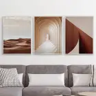 Tarz Tasarım Metal Çerçeveli Tablo Seti Gümüş