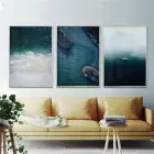 Manzara Detaylı Metal Çerçeveli Tablo Seti Gümüş