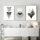 Siyah Beyaz Desenli Metal Çerçeveli Tablo Seti Altın