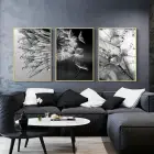 Siyah Beyaz Desenli Metal Çerçeveli Tablo Seti Altın