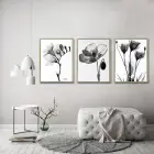 Siyah Beyaz Desenli Metal Çerçeveli Tablo Seti Altın