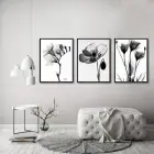 Siyah Beyaz Desenli Metal Çerçeveli Tablo Seti Siyah