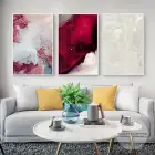 Soyut Tasarım Metal Çerçeveli Tablo Seti Beyaz