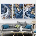 Soyut Tasarım Metal Çerçeveli Tablo Seti Beyaz