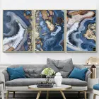 Soyut Tasarım Metal Çerçeveli Tablo Seti Altın