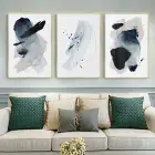 Soyut Tasarım Metal Çerçeveli Tablo Seti Altın