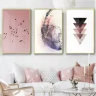 Soyut Desenli Metal Çerçeveli Tablo Seti Altın